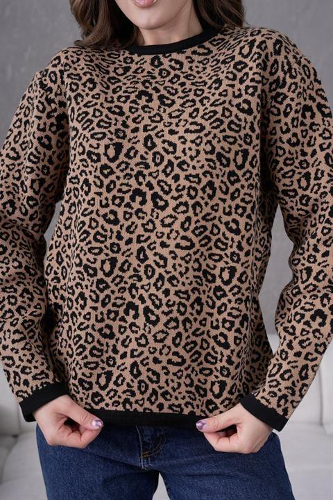 Leopar Desen Anne Triko Kazak