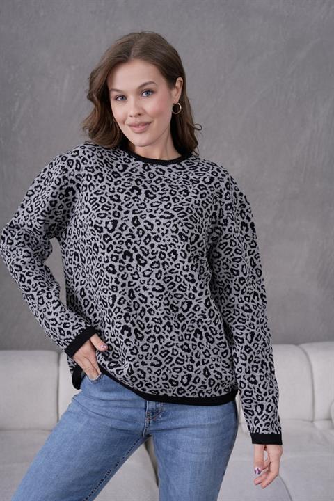 Leopar Desen Anne Triko Kazak