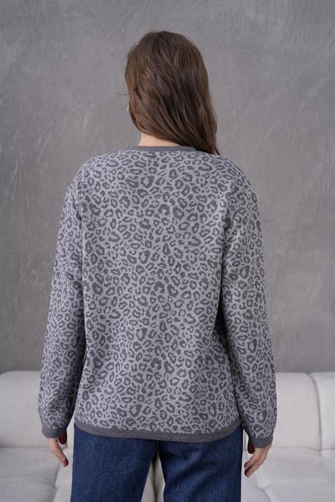 Leopar Desen Anne Triko Kazak