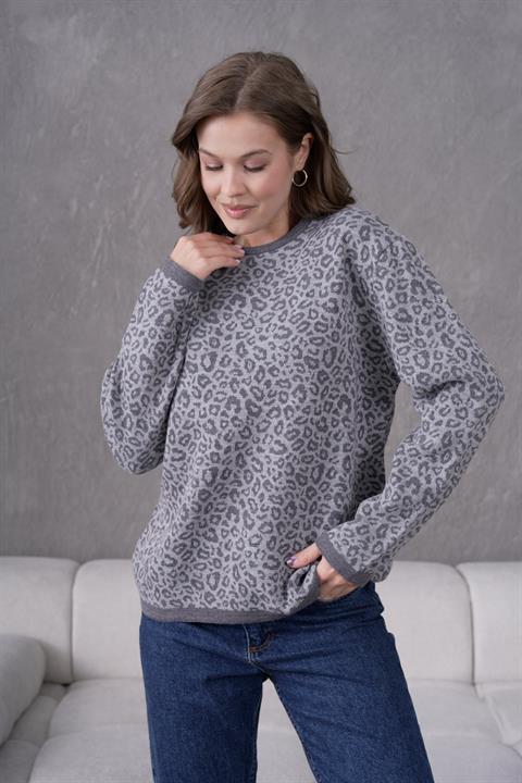 Leopar Desen Anne Triko Kazak