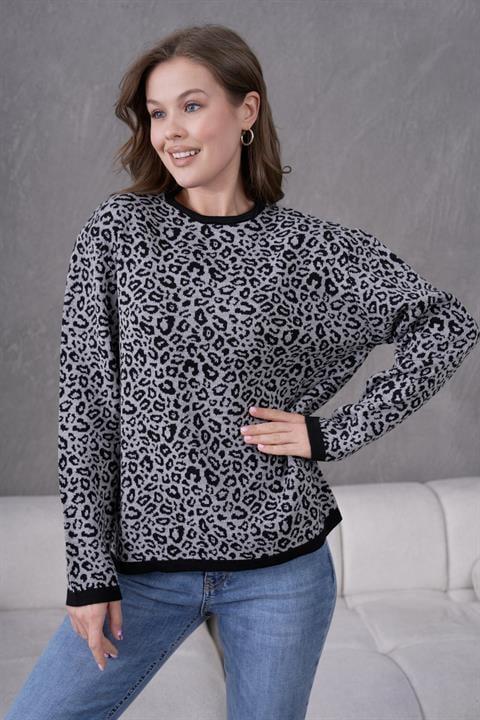 Leopar Desen Anne Triko Kazak