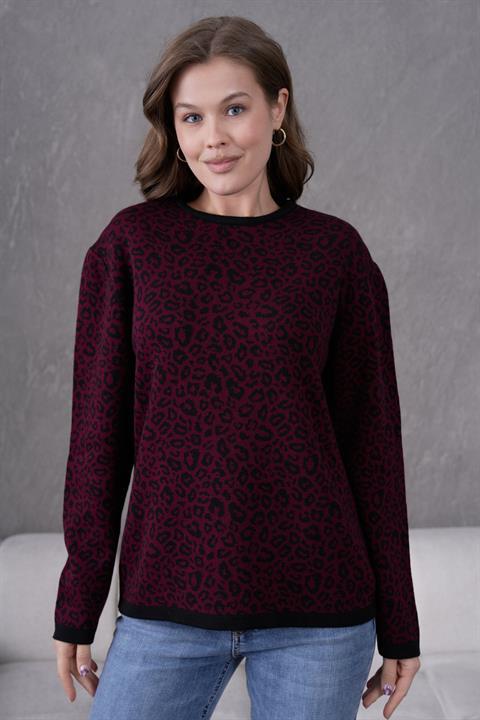 Leopar Desen Anne Triko Kazak