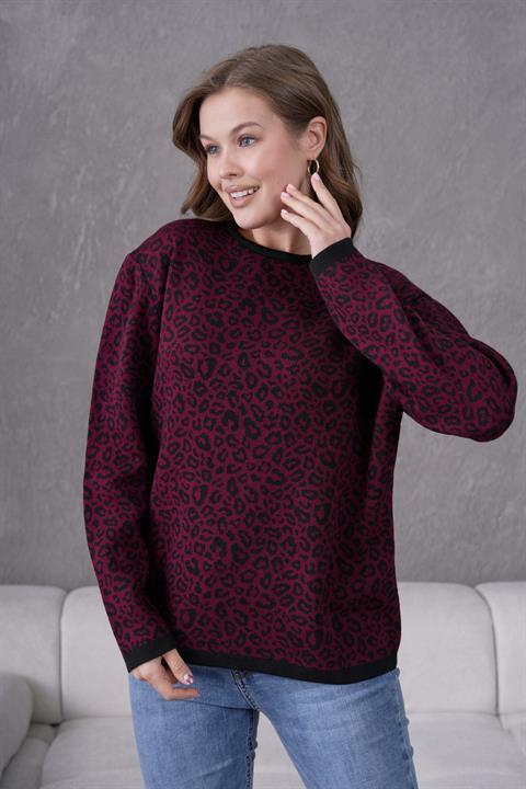 Leopar Desen Anne Triko Kazak