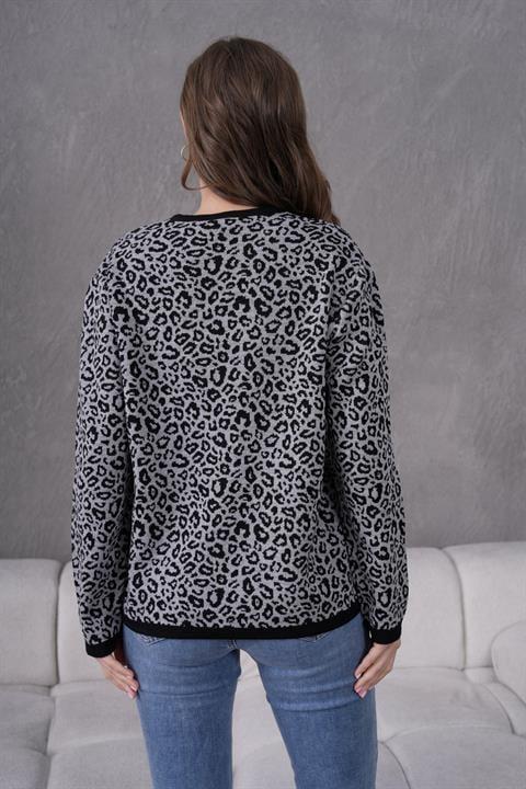 Leopar Desen Anne Triko Kazak