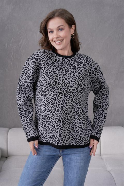 Leopar Desen Anne Triko Kazak