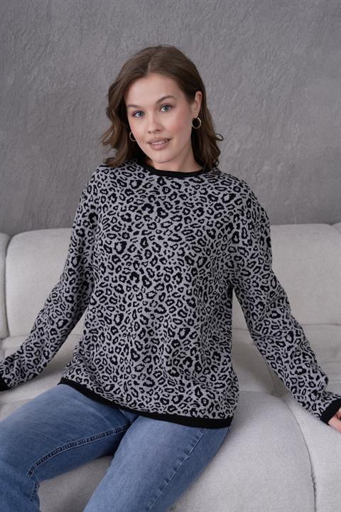 Leopar Desen Anne Triko Kazak