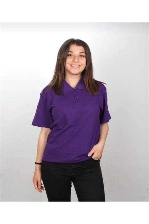 MOR PENYE OKUL LAKOSTU UNISEX ÇOCUK GİYİM UNISEX KONPAK PENYE YAKALI OKUL TŞÖRTÜ