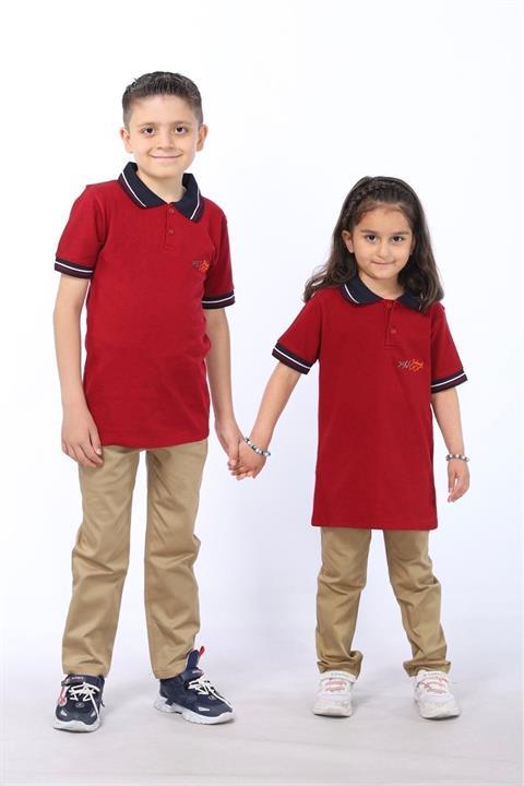Okul Pantolonu Beli Lastikli Camel Rengi Slim Fit Comfort Keten Ilkokul Pantolonu