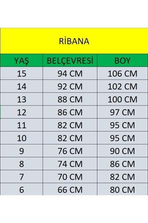 Ribanalı Okul Pantolonu (BİR BÜYÜK BEDEN ALINMASI TAVSİYE EDİLİR)