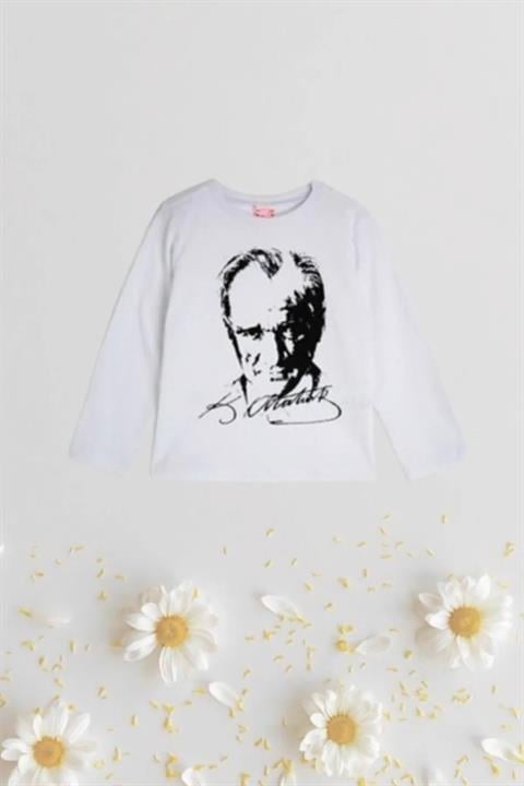 Unisex Ayyıldız ve Atatürk T-shirt Uzun Kollu