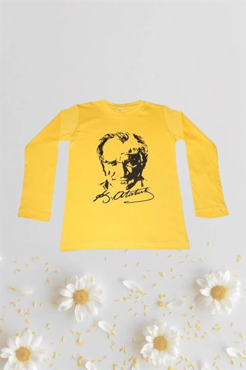 Unisex Ayyıldız ve Atatürk T-shirt Uzun Kollu