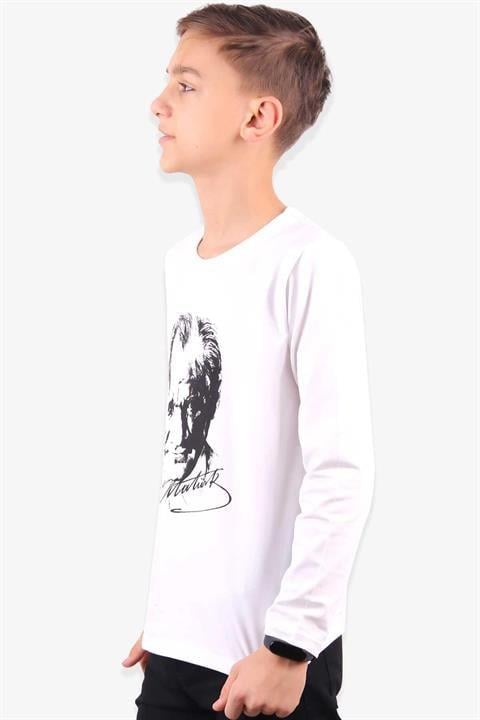 Unisex Çocuk Kırmızı Ay Yıldız Türk Bayraklı Uzun Kollu T-shirt