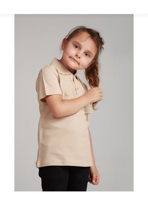 Unısex Çocuk Polo Yaka Kısa Kol Okul T-shirt