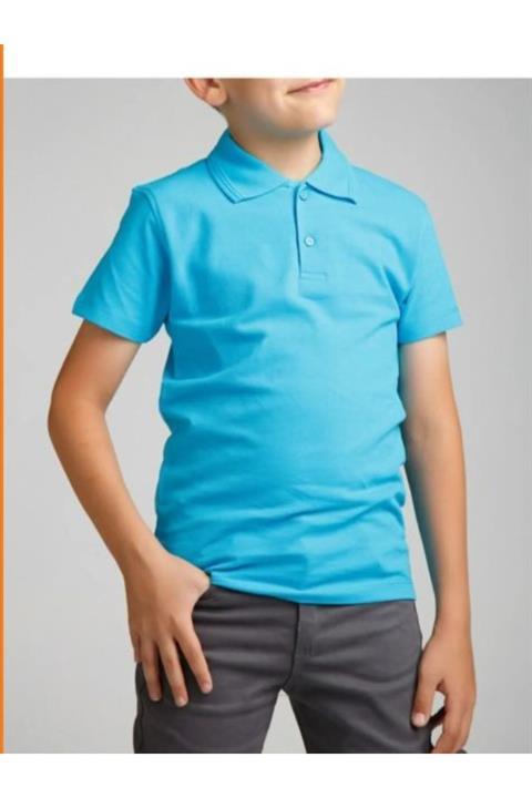 Unisex Çocuk Polo Yaka Yarım Kollu T-shirt
