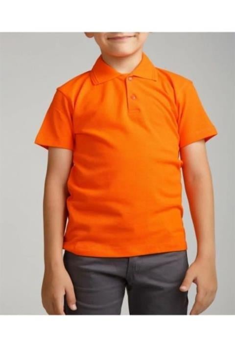 Unisex Çocuk Polo Yaka Yarım Kollu T-shirt