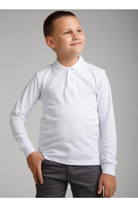 Unisex Çocuk Uzun Kol Polo Yaka Okul T-shirt