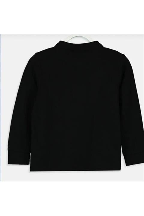 Unisex çocuk uzun kollu polo yaka tshirt