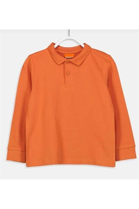 Unisex çocuk uzun kollu polo yaka tshirt