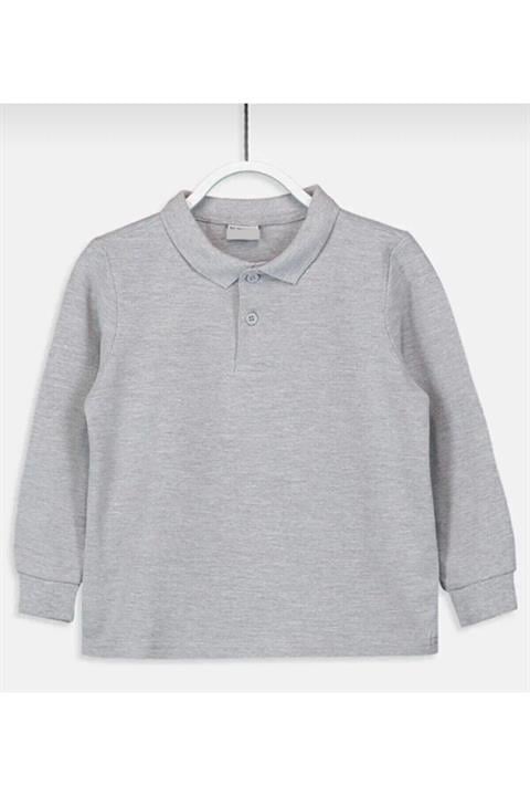 Unisex çocuk uzun kollu polo yaka tshirt