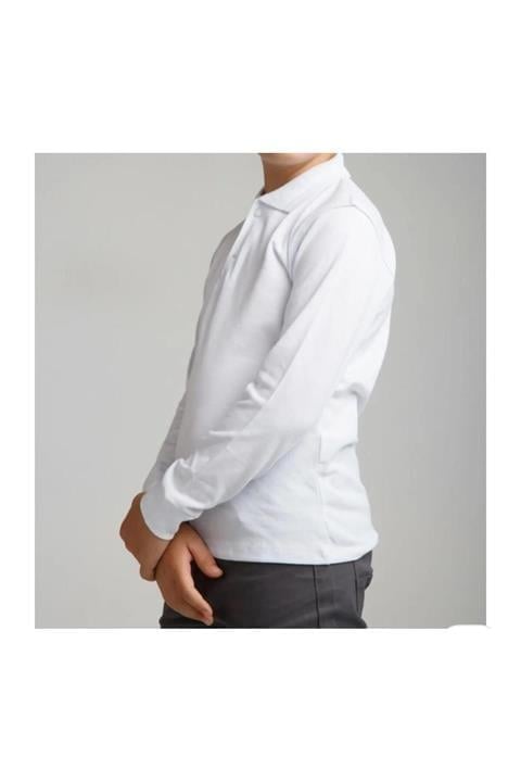Unisex çocuk uzun kollu polo yaka tshirt