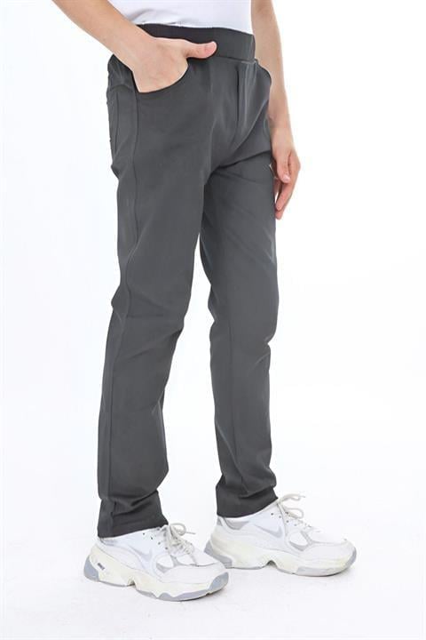 Unisex FÜME Canvas Beli Lastikli KARGO CEPLİ Okul Pantolonu
