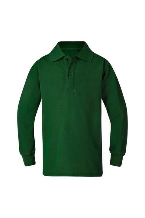 Unisex Uzun Kollu Polo Yaka Pamuklu Okul T-shirt
