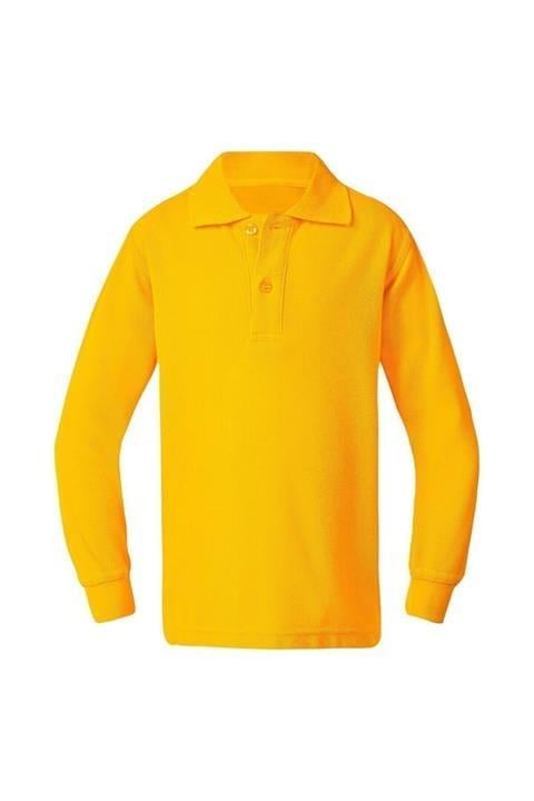 Unisex Uzun Kollu Polo Yaka Pamuklu Okul T-shirt 23 Nisan