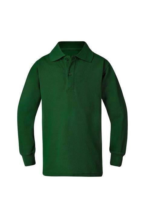Unisex Uzun Kollu Polo Yaka Pamuklu Okul T-shirt