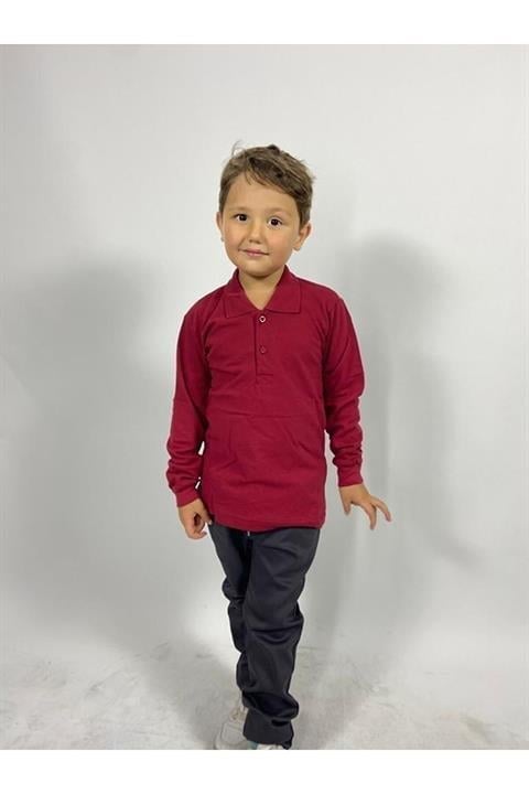 Uzun Kollu Polo Yaka Okul Giyim Kıyafet Tshirt