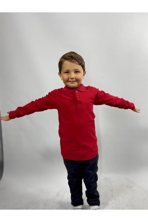 Uzun Kollu Polo Yaka Okul Tshirt