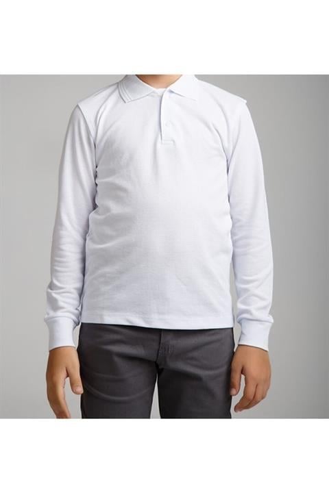 Uzun Kollu Polo Yaka Okul Tshirt