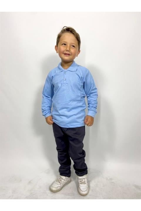 Uzun Kollu Polo Yaka Okul Tshirt