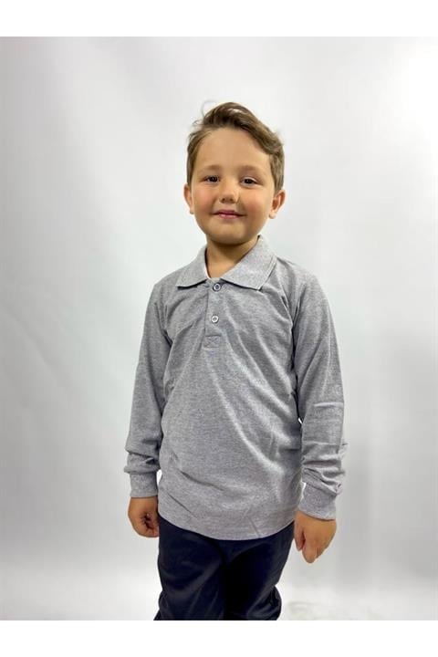 Uzun Kollu Polo Yaka Okul Tshirt