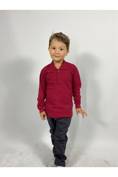 Uzun Kollu Polo Yaka Okul Tshirt