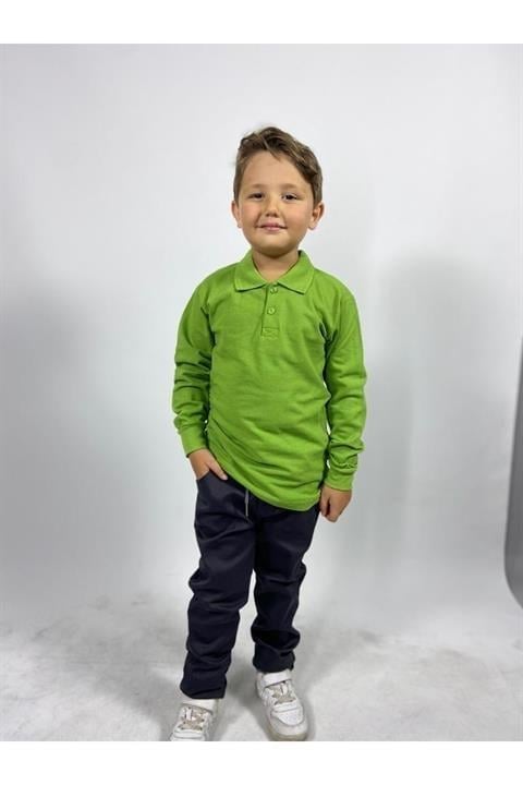 Uzun Kollu Polo Yaka Okul Tshirt