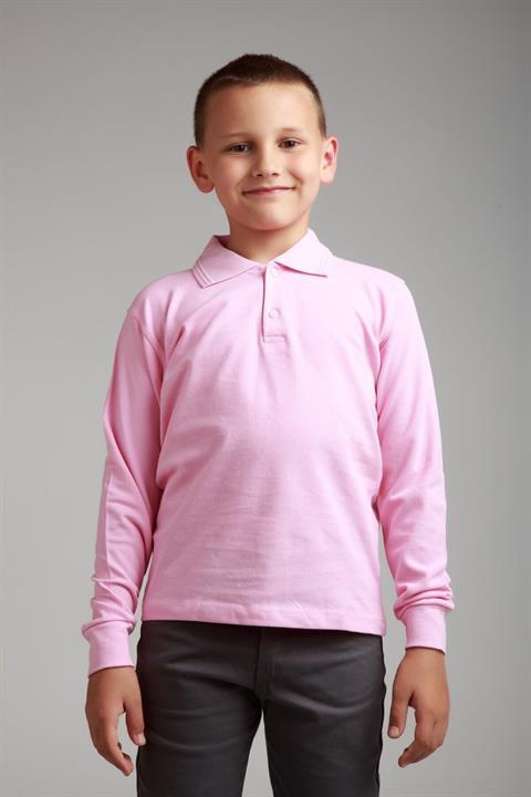Uzun Kollu Polo Yaka Pembe Penye