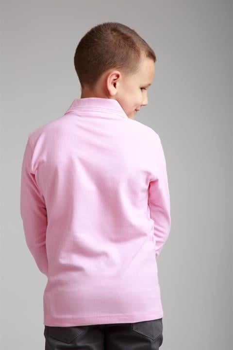 Uzun Kollu Polo Yaka Pembe Penye