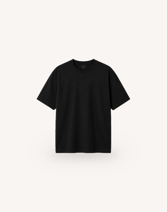 Bisiklet Yaka Kısa Kollu Modal Siyah Basic T-shirt