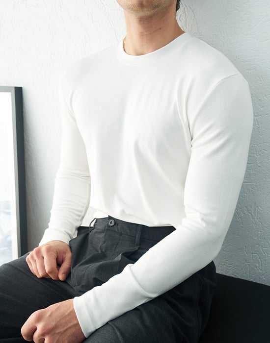 Uzun Kollu Beyaz Basic T-shirt
