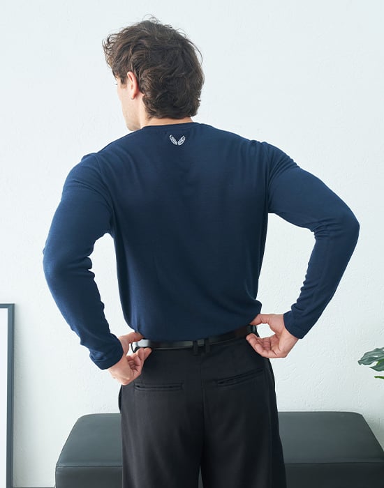Uzun Kollu Lacivert Basic T-shirt