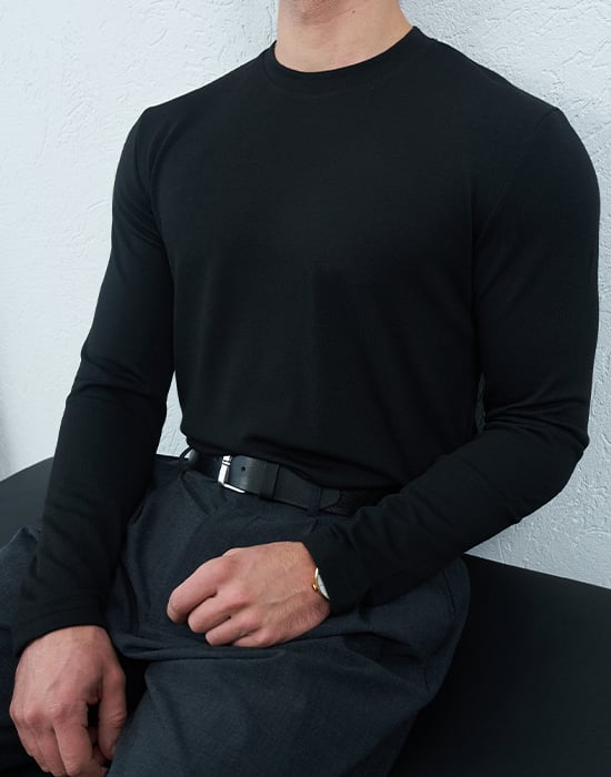 Uzun Kollu Siyah Basic T-shirt