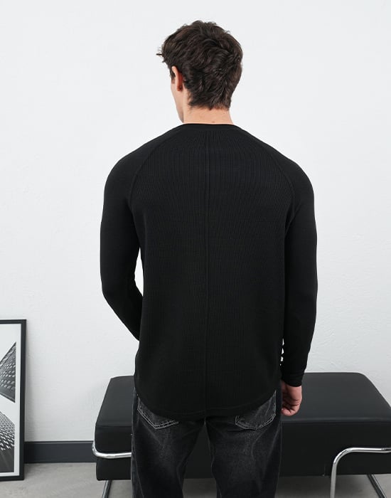 Uzun Kollu Siyah Basic T-shirt