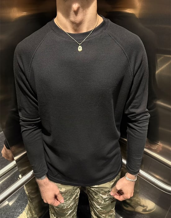 Uzun Kollu Siyah Basic T-shirt
