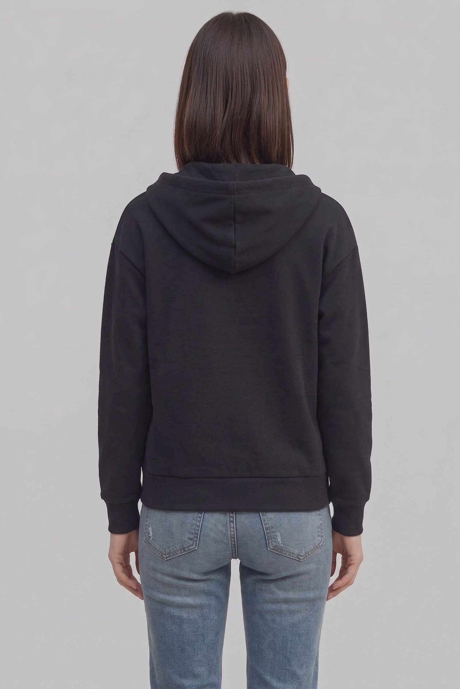 Kadın Hırka Kapüşonlu Oversize %100 Pamuklu 3 İp Şardonlu