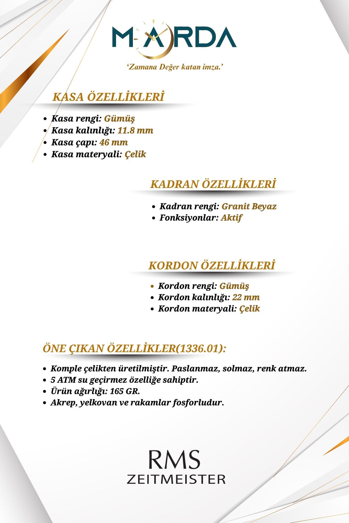 Fonksiyonlu Gümüş Renk Çelik Kordon Çelik Kasa Erkek Kol Saati 1336.01MR