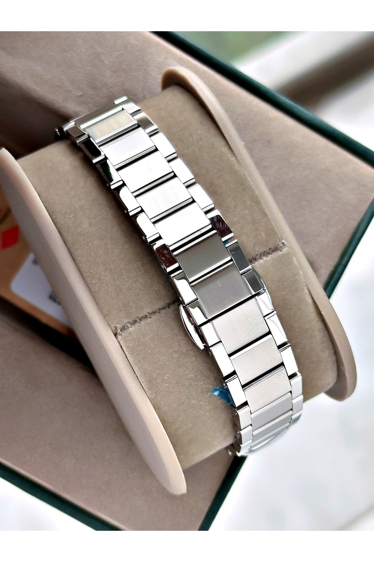 Özel Tasarım Gümüş-Mavi Renk 3 ATM Slim Kasa Çelik Kordon Kadın Kol Saati 8276LC