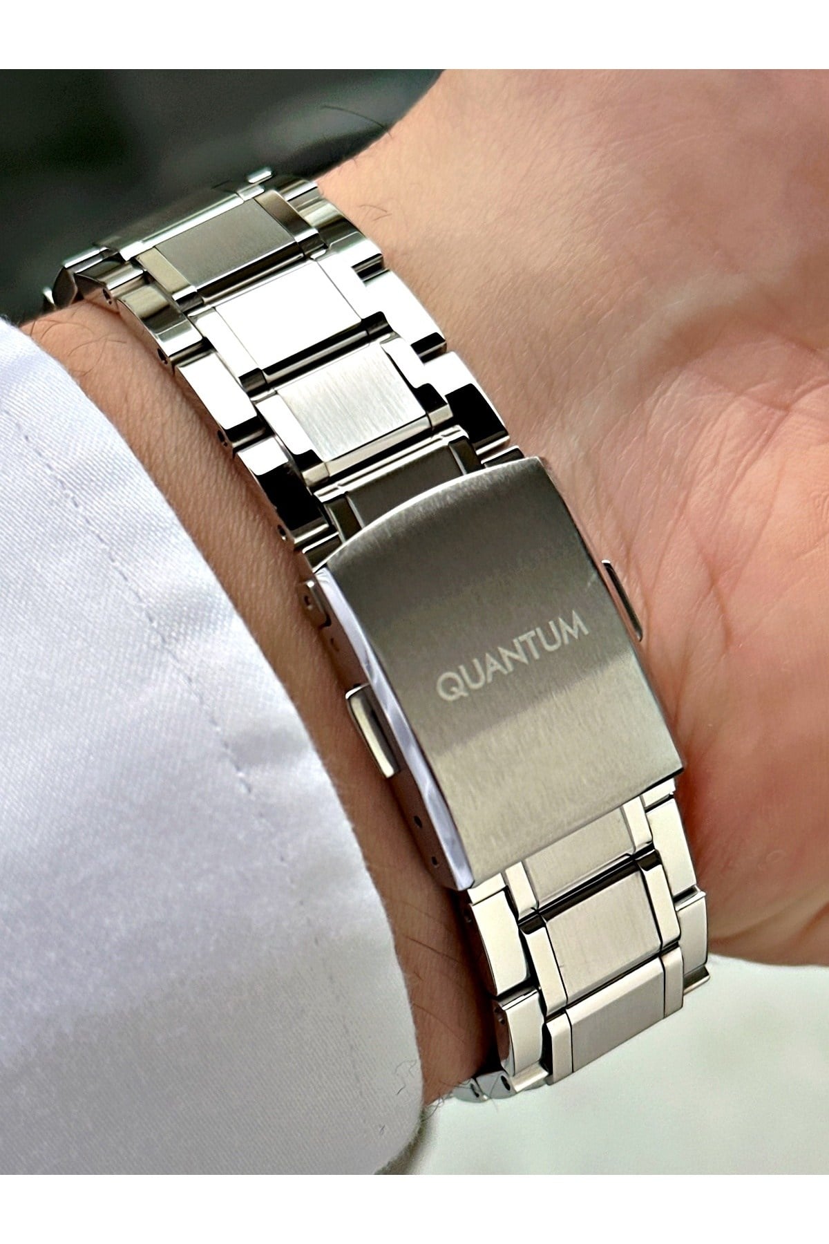 Özel Tasarım Gümüş Renk Çelik Kordon Çelik Kasa Erkek Kol Saati 1289MR