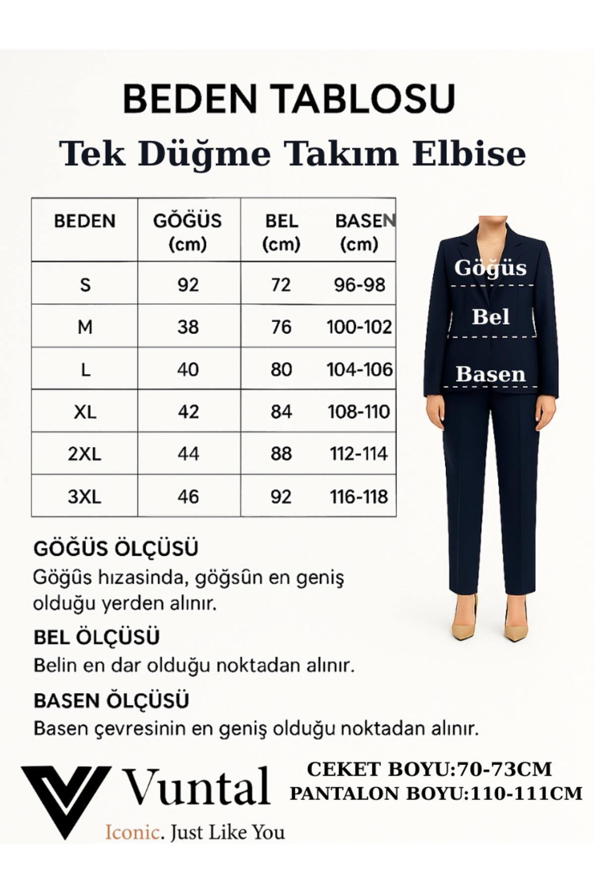 Blazer Takım Elbise Tek Düğme Ceket Kemerli Pantalon