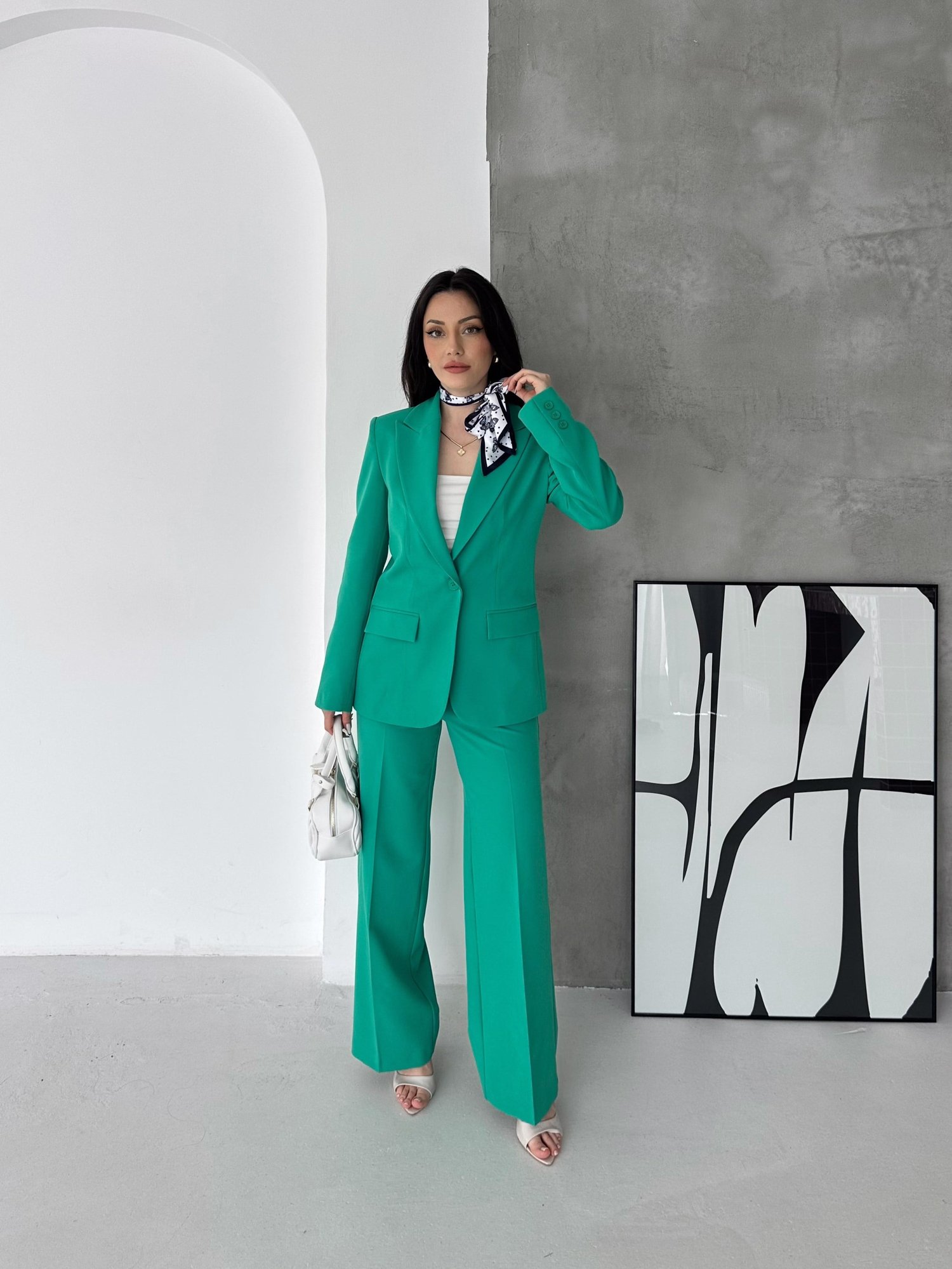 Blazer Takım Elbise Tek Düğme Ceket Pantolon