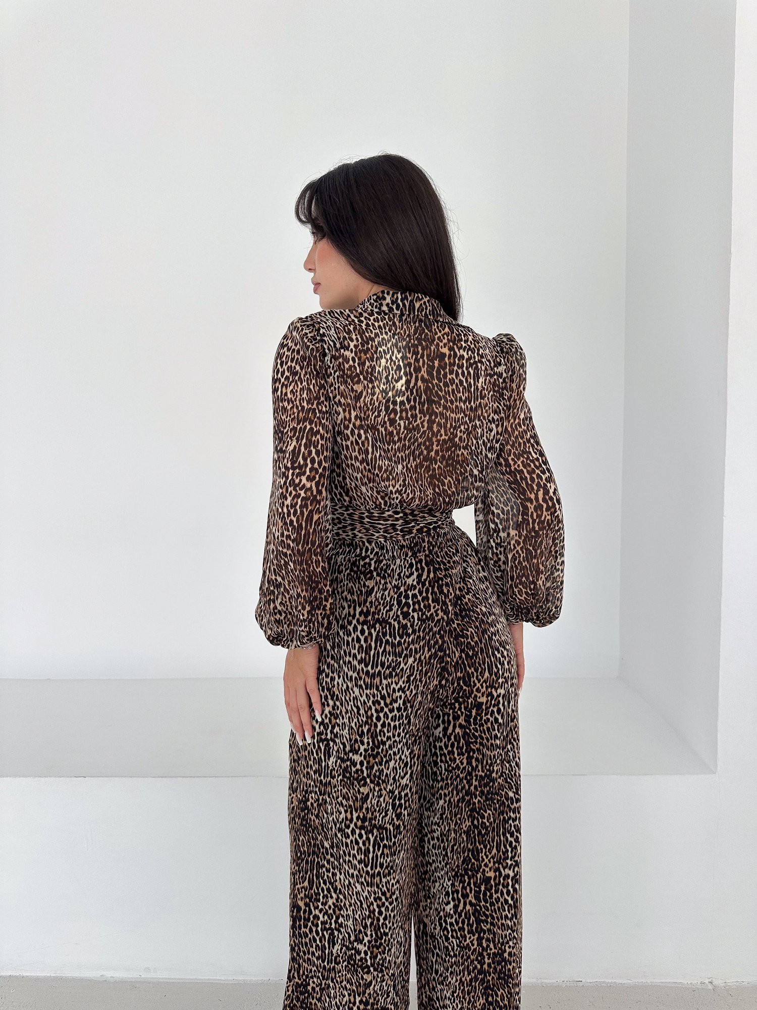Luna Leopar Şifon İkili Takım